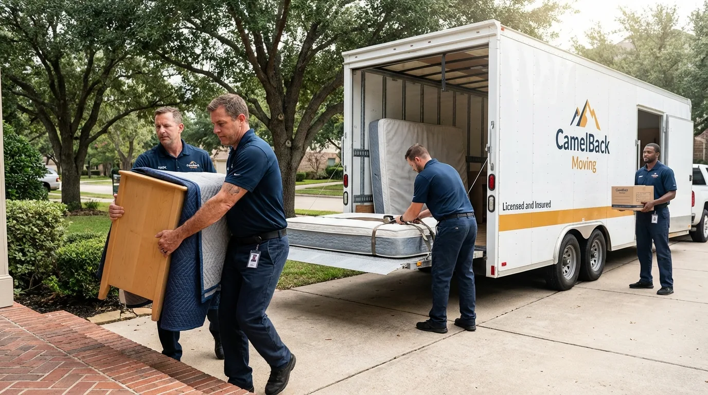 Crew loading residential truck for cross-state move from Vail, CO